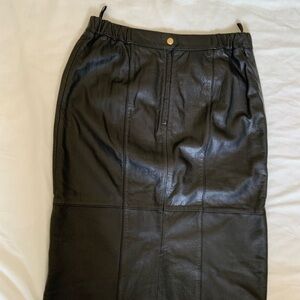 Black Leather Pencil Skirt